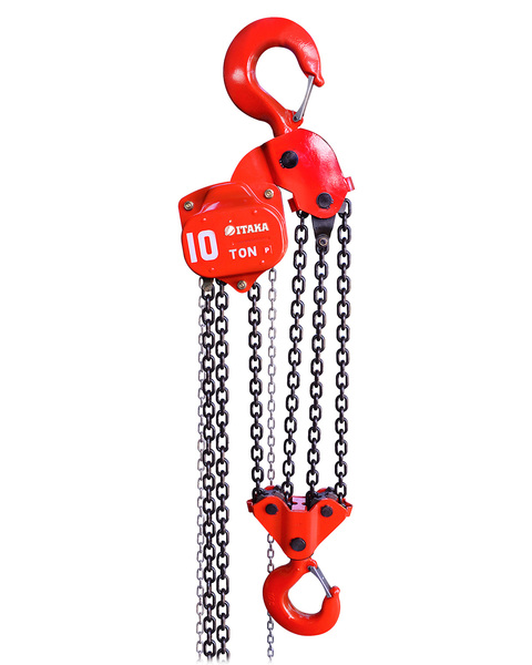 TECLE CADENA ROJO H.DUTY 10 TON 5 MTS CADENA ITAKA