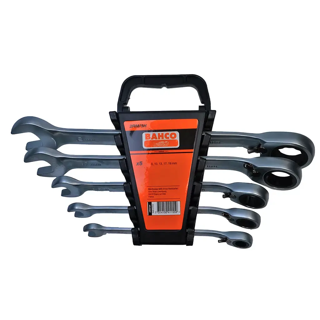JUEGO LLAVES CHICHARRA CABEZA FLEXIBLE 5 PZA BAHCO (2RM/5H)